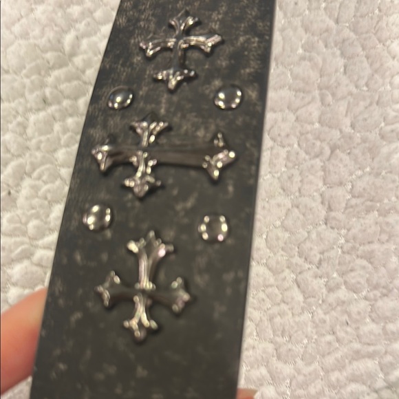 Black Studded Belt with Silver Buckle - Picture 3 of 3